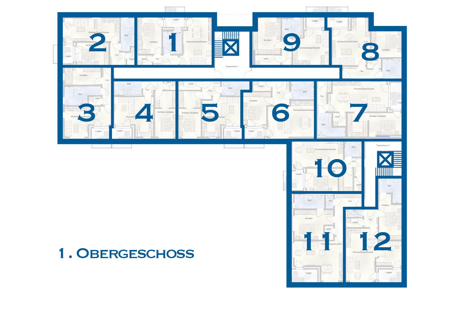 1. Obergeschoss Grundriss